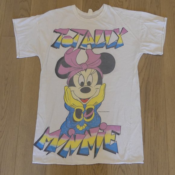 Vintage 1986 Totally Minnie Walt Disney Company White XLarge T-Shirt - Picture 1 of 6